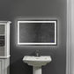 40 x 24 Inch Frameless LED Illuminated Bathroom Wall Mirror, Touch Button Defogger, Rectangular, Silver By The Urban Port