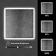 36 x 36 Inch Frameless LED Illuminated Bathroom Wall Mirror Touch Button Defogger Square Silver By The Urban Port UPT-266397