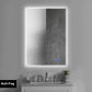 24 x 36 Inch Frameless LED Illuminated Bathroom Wall Mirror Touch Button Defogger Metal Silver By The Urban Port UPT-266398