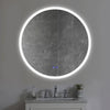 32 x 32 Inch Round Frameless LED Illuminated Bathroom Mirror Touch Button Defogger Metal Silver By The Urban Port UPT-266400