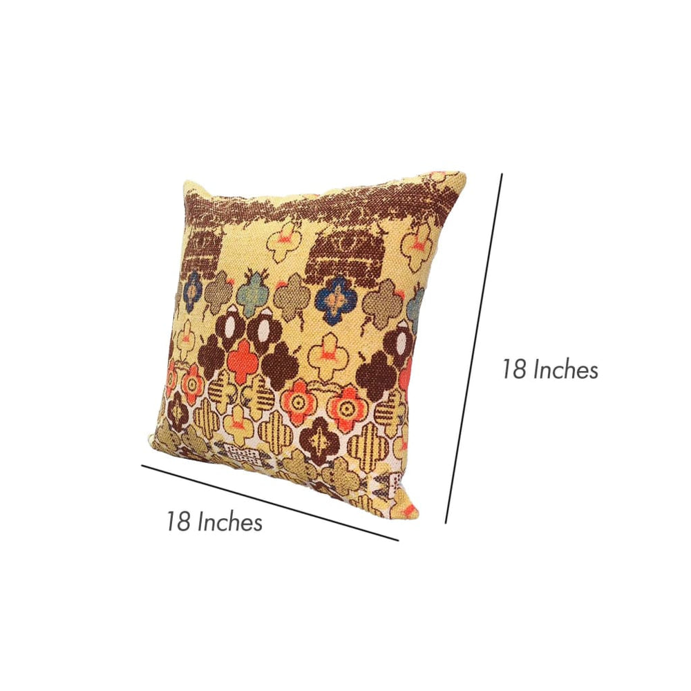 18 x 18 Square Accent Pillow Printed Unique Quatrefoil Design Knife Edge Polyester Filler Multicolor By The Urban Port UPT-268965