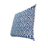 18 x 18 Square Accent Pillow Printed Trellis Pattern Knife Edge Soft Cotton Cover Blue White By The Urban Port UPT-268968