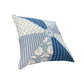 18 x 18 Square Accent Pillow Geometric Pattern Soft Cotton Cover Polyester Filler Blue White By The Urban Port UPT-268970