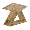 End Table with Square Top and Illusion Wooden Frame Oak Brown By The Urban Port UPT-268972