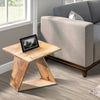 End Table with Square Top and Illusion Wooden Frame, Oak Brown By The Urban Port