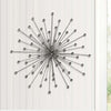 28 Inch Round Iron Sunburst Wall Decor Spokes Ball Accent Silver By The Urban Port UPT-270547