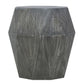 Ashton Faceted End Table with Diamond Pattern and Wooden Frame Gray By The Urban Port UPT-270561