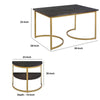 38 inch Rectangle Metal Nesting Coffee Table - 3 pcs set Black and Gold By The Urban Port UPT-271297