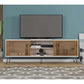 71 Inch Arthur Wooden TV Stand with 2 Slatted Sliding Doors By The Urban Port
