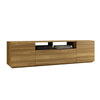 70.86 Inch Wooden TV Stand with 2 Doors and 1 Drawer Natural Brown By The Urban Port UPT-271303