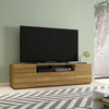 70.86 Inch Wooden TV Stand with 2 Doors and 1 Drawer Natural Brown By The Urban Port UPT-271303