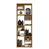 Valerie 70 Inch Wooden Bookcase with 10 Shelves and Grains Honey Brown By The Urban Port UPT-271308
