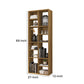 Valerie 70 Inch Wooden Bookcase with 12 Shelves and Grains Honey Brown By The Urban Port UPT-271308