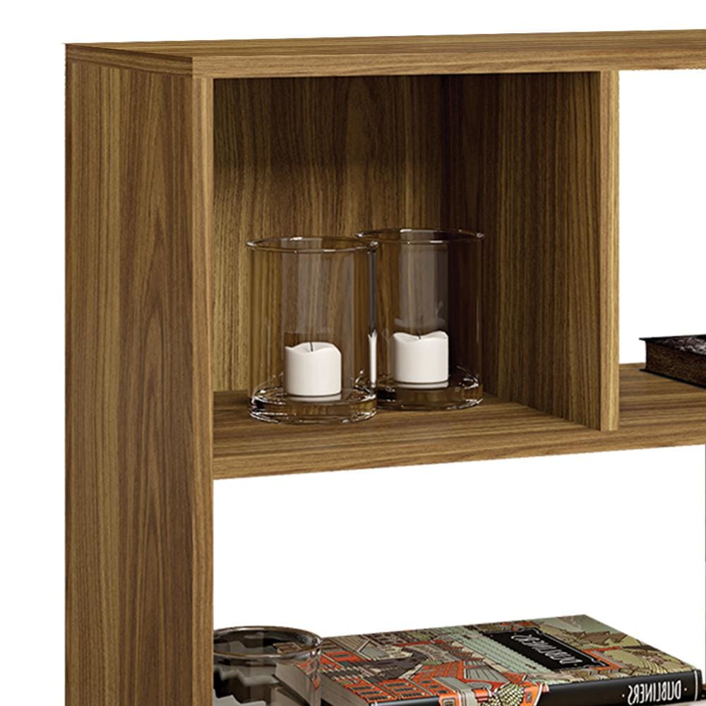 Valerie 23 Inch Wooden Bookcase with 4 Compartments and Grains Honey Brown By The Urban Port UPT-271309