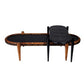 50 39 Inch 2 Piece Oval Acacia Wood and Metal Nesting Coffee Table Set Brown and Black By The Urban Port UPT-272007