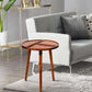 18 Inch Round Acacia Wood Side Accent End Table with 3 Tabletop Sections, Warm Brown By The Urban Port
