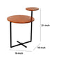 Geo Collection 21 Inch Round Acacia Wood Accent End Table with 2 Tier Tabletops Brown Black By The Urban Port UPT-272012