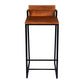 35 Inch Industrial Style Acacia Wood Barstool with Metal Frame Brown and Black By The Urban Port UPT-272013