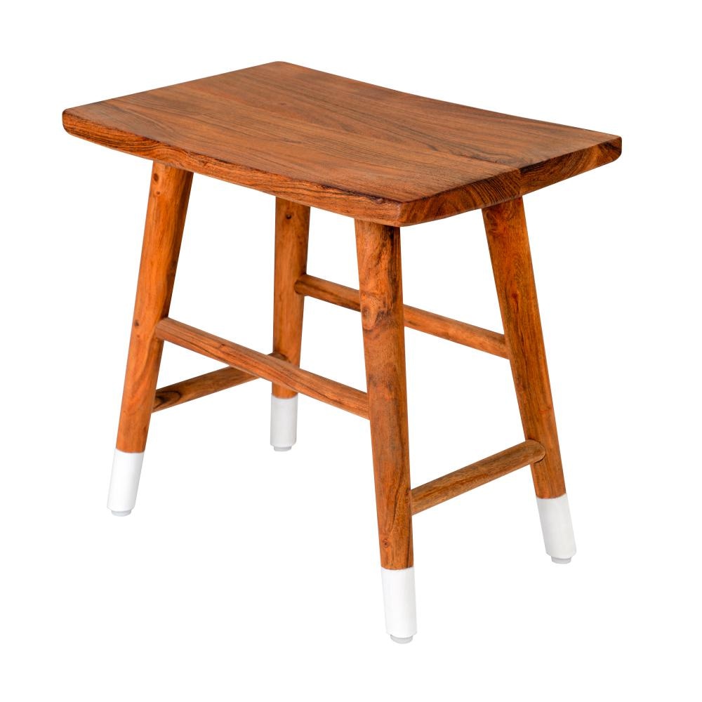 18 Inch Rectangular Acacia Wooden Side Table with Angled Legs Warm Brown By The Urban Port UPT-272015