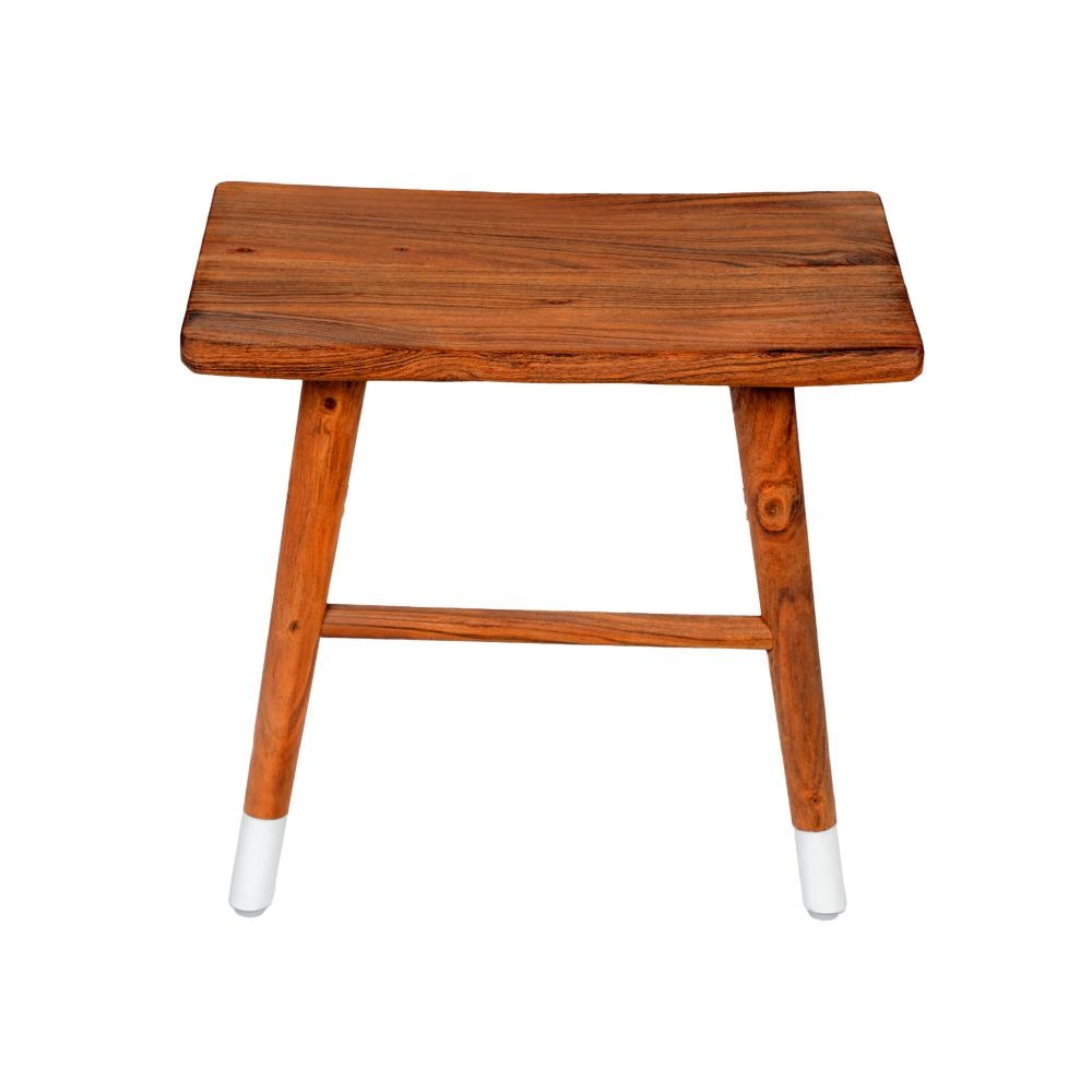 18 Inch Rectangular Acacia Wooden Side Table with Angled Legs Warm Brown By The Urban Port UPT-272015