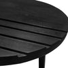 18 Inch Round Mango Wood Side End Table Grooved Design Metal Legs Black By The Urban Port UPT-272016