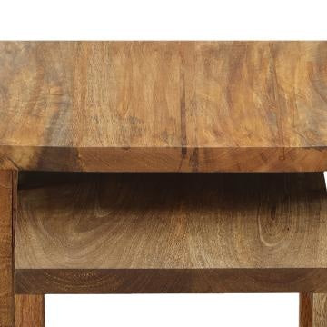 18 15 Inch Rectangular 2 Piece Mango Wood Nesting Side Table Set with Grain Details Brown By The Urban Port UPT-272018