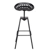 38 Inch Industrial Metal Barstool with Footrest Swivel Adjustable Seat Height Angled Legs Black By The Urban Port UPT-272524