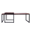 48 27 Inch 2 Piece Rectangular Wood Nesting Coffee and End Table Set Sled Metal Base Brown Black By The Urban Port UPT-272525