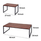 48 27 Inch 2 Piece Rectangular Wood Nesting Coffee and End Table Set Sled Metal Base Brown Black By The Urban Port UPT-272525
