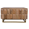 33 Inch Lift Top Storage Trunk Coffee Table Square Mango Wood Natural Brown By The Urban Port UPT-272536