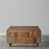 33 Inch Lift Top Storage Trunk Coffee Table Square Mango Wood Natural Brown By The Urban Port UPT-272536