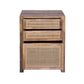 Ryan 31 Inch Cottage Mango Wood Storage Cabinet Table Cane Rattan Panels 3 Drawers Natural Brown By The Urban Port UPT-272544