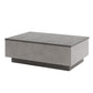 35 Inch Modern Rectangular Plinth Base Coffee Table with Storage Charcoal Gray By The Urban Port UPT-272742