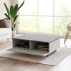 35 Inch Modern Rectangular Plinth Base Coffee Table with Storage Charcoal Gray By The Urban Port UPT-272742