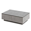 35 Inch Modern Rectangular Plinth Base Coffee Table with Storage, Charcoal, Gray By The Urban Port