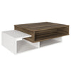 Belle 41 Inch Modern Wooden Rectangular Coffee Table with 3 Tier Storage White and Brown By The Urban Port UPT-272752