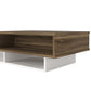 Belle 41 Inch Modern Wooden Rectangular Coffee Table with 3 Tier Storage White and Brown By The Urban Port UPT-272752