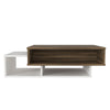 Belle 41 Inch Modern Wooden Rectangular Coffee Table with 3 Tier Storage, White and Brown By The Urban Port
