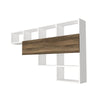 71 Inch Wall Mount TV Console Entertainment Cabinet 3 Doors 1 Floating Shelf Light Walnut White By The Urban Port UPT-272764