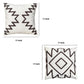 17 x 17 Inch 2 Piece Square Cotton Accent Throw Pillow Set with Modern Geometric Aztec Design Embroidery White Gray By The Urban Port 