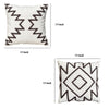 17 x 17 Inch 2 Piece Square Cotton Accent Throw Pillow Set with Modern Geometric Aztec Design Embroidery White Gray By The Urban Port 