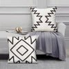 17 x 17 Inch 2 Piece Square Cotton Accent Throw Pillow Set with Modern Geometric Aztec Design Embroidery, White, Gray By The Urban Port
