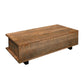 48 Inch Handcrafted Rectangular Coffee Table with 2 Drawers Black Iron Sled Base Rustic Natural Brown - UPT-272888 UPT-272888