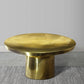 Zoe 30 Inch Modern Classic Round Metal Coffee Table with Pedestal Base Glossy Gold Brass By The Urban Port UPT-272897