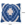 18 X 18 Handcrafted Shaggy Soft Cotton Accent Throw Pillow Southwest Aztec Pattern Blue and White By The Urban Port UPT-273452