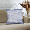 Cabe 18 X 18 Handcrafted Soft Cotton Accent Throw Pillow Wavy Lined Pattern Ink Blue White By The Urban Port UPT-273457