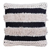 Adiv 18 x 18 Handcrafted Soft Shaggy Cotton Accent Throw Pillow Handknit Yarn White Black By The Urban Port UPT-273458
