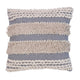 Adiv 18 x 18 Handcrafted Soft Shaggy Cotton Accent Throw Pillow Woven Yarn Beige Gray By The Urban Port UPT-273459