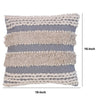 Adiv 18 x 18 Handcrafted Soft Shaggy Cotton Accent Throw Pillow Woven Yarn Beige Gray By The Urban Port UPT-273459