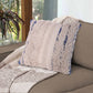 18 x 18 Handcrafted Soft Shaggy Cotton Accent Throw Pillow Woven Yarn Beige Blue By The Urban Port UPT-273460